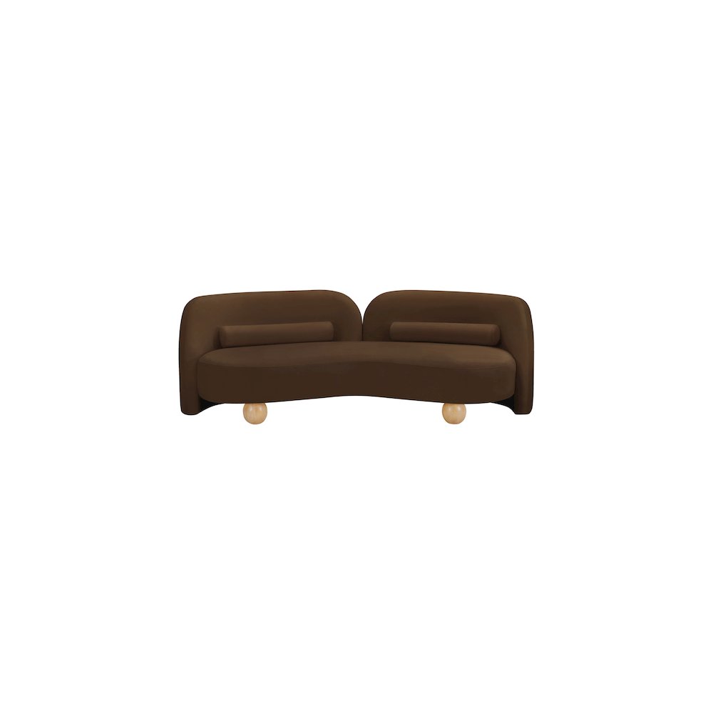 Daphne Brown Velvet Sofa. Picture 4