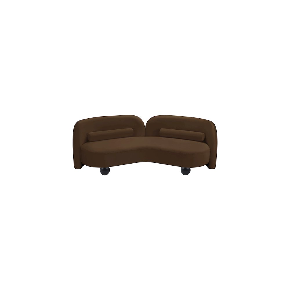 Daphne Brown Velvet Sofa. Picture 8