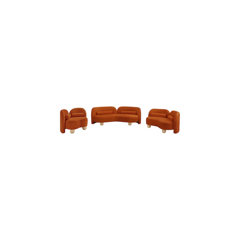 Daphne Cognac Velvet Loveseat. Picture 11