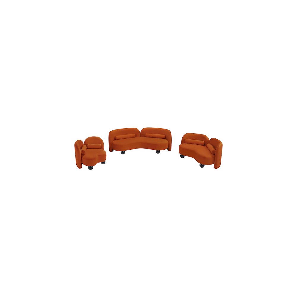 Daphne Cognac Velvet Loveseat. Picture 12