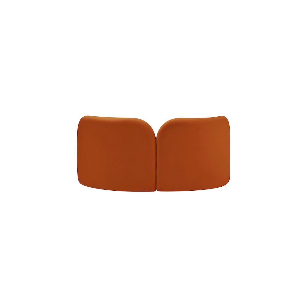 Daphne Cognac Velvet Loveseat. Picture 6