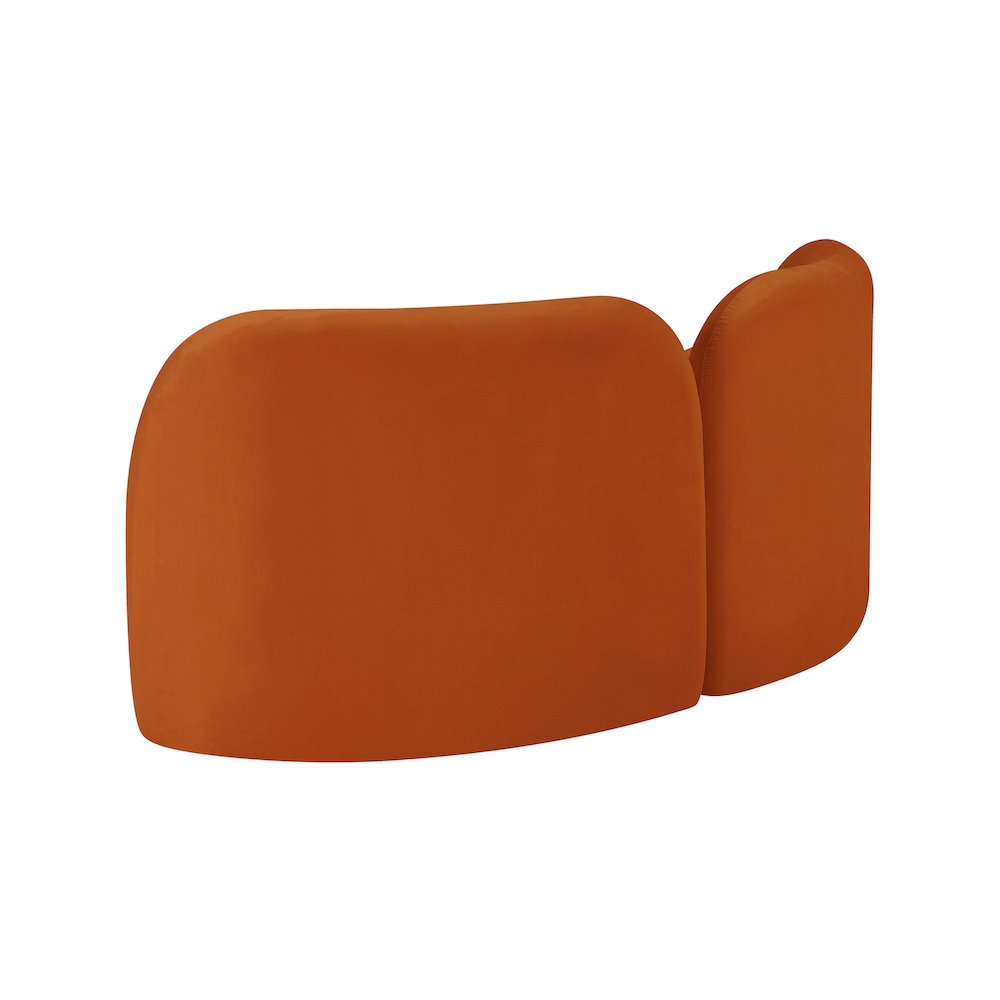 Daphne Cognac Velvet Loveseat. Picture 7