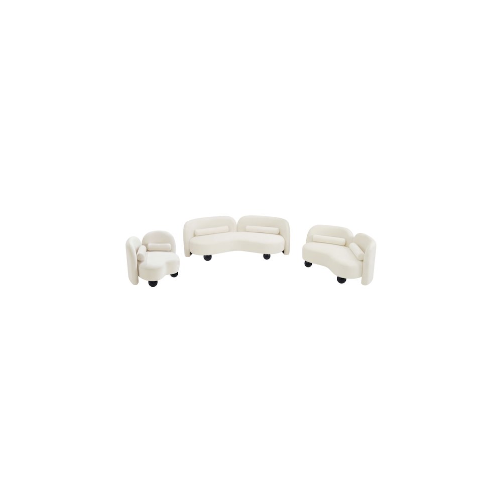 Daphne Cream Velvet Loveseat. Picture 12