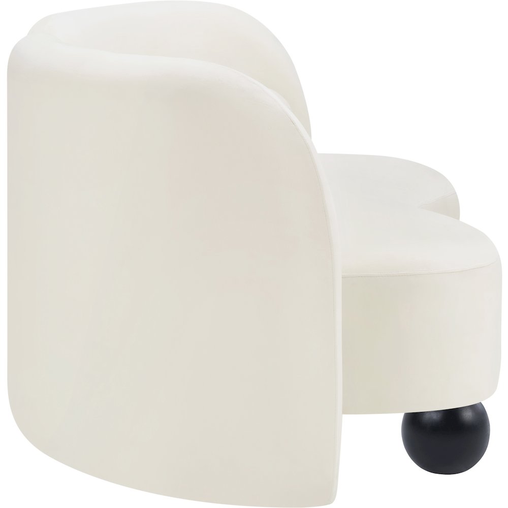 Daphne Cream Velvet Loveseat. Picture 5