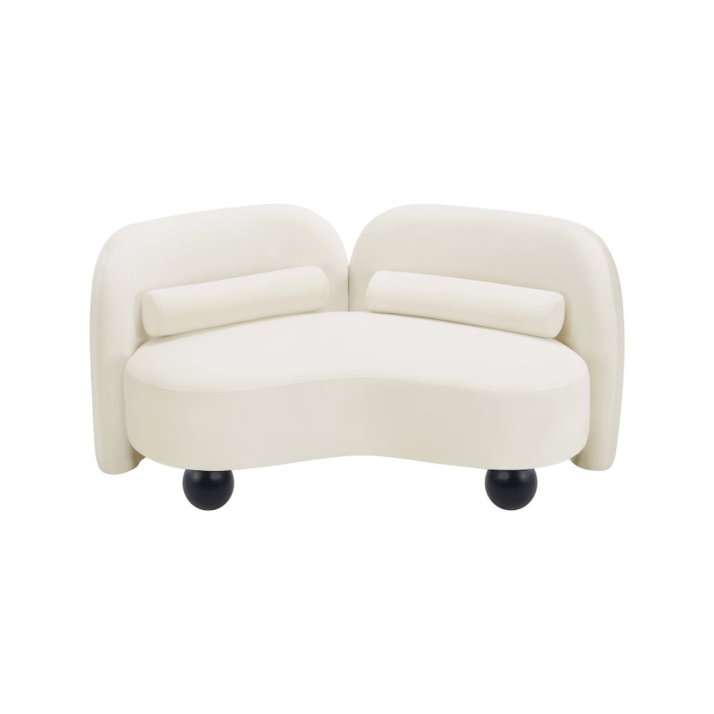 Daphne Cream Velvet Loveseat. Picture 8