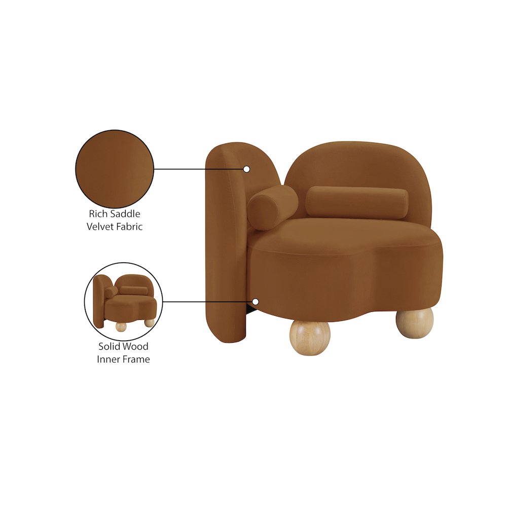 Daphne Saddle Velvet Chair. Picture 17
