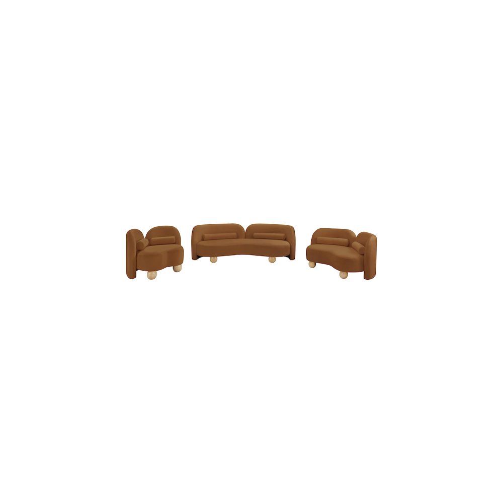 Daphne Saddle Velvet Loveseat. Picture 11
