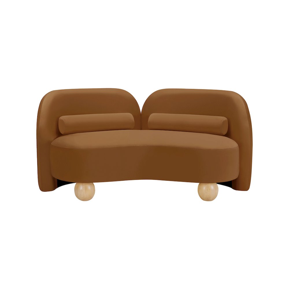 Daphne Saddle Velvet Loveseat. Picture 4