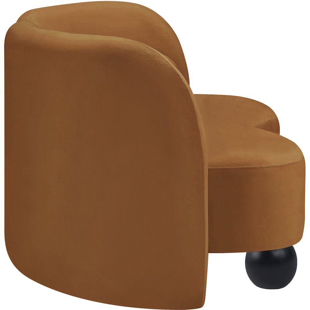 Daphne Saddle Velvet Loveseat. Picture 5