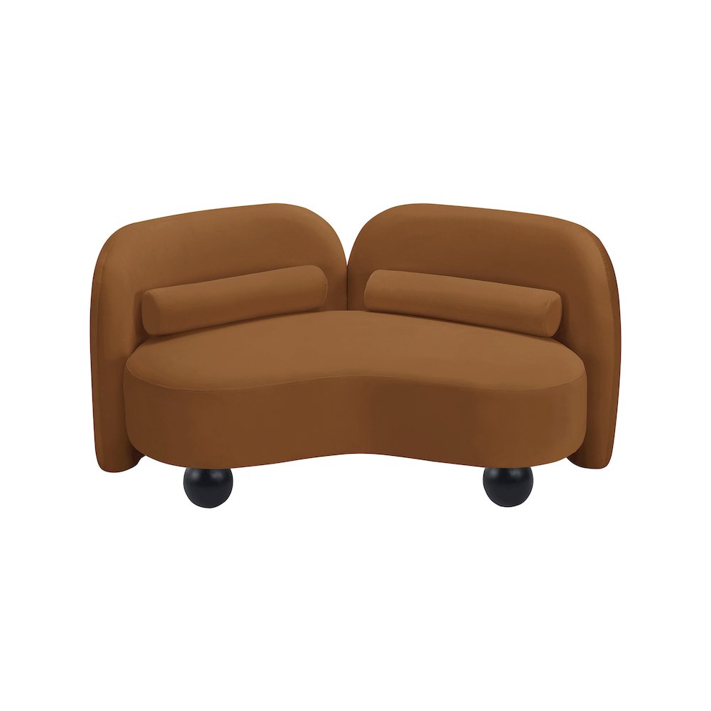 Daphne Saddle Velvet Loveseat. Picture 8