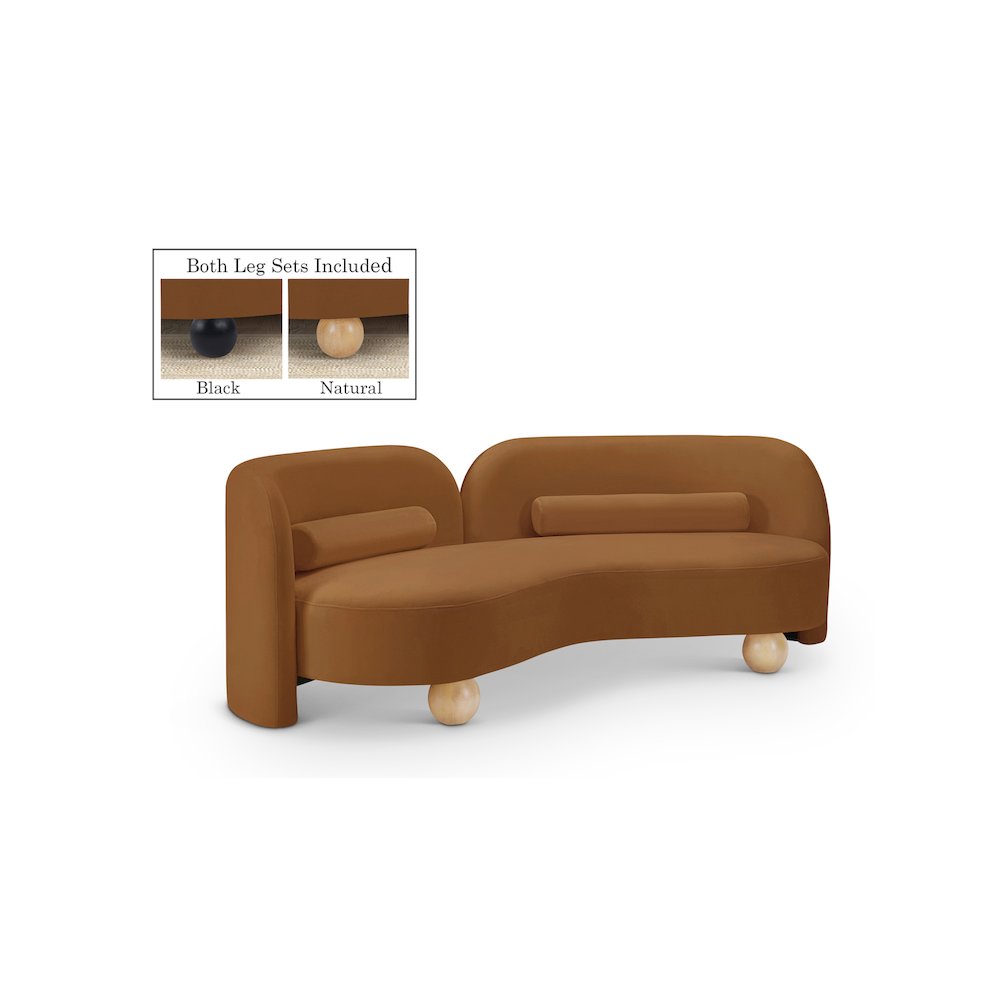 Daphne Saddle Velvet Sofa. Picture 1