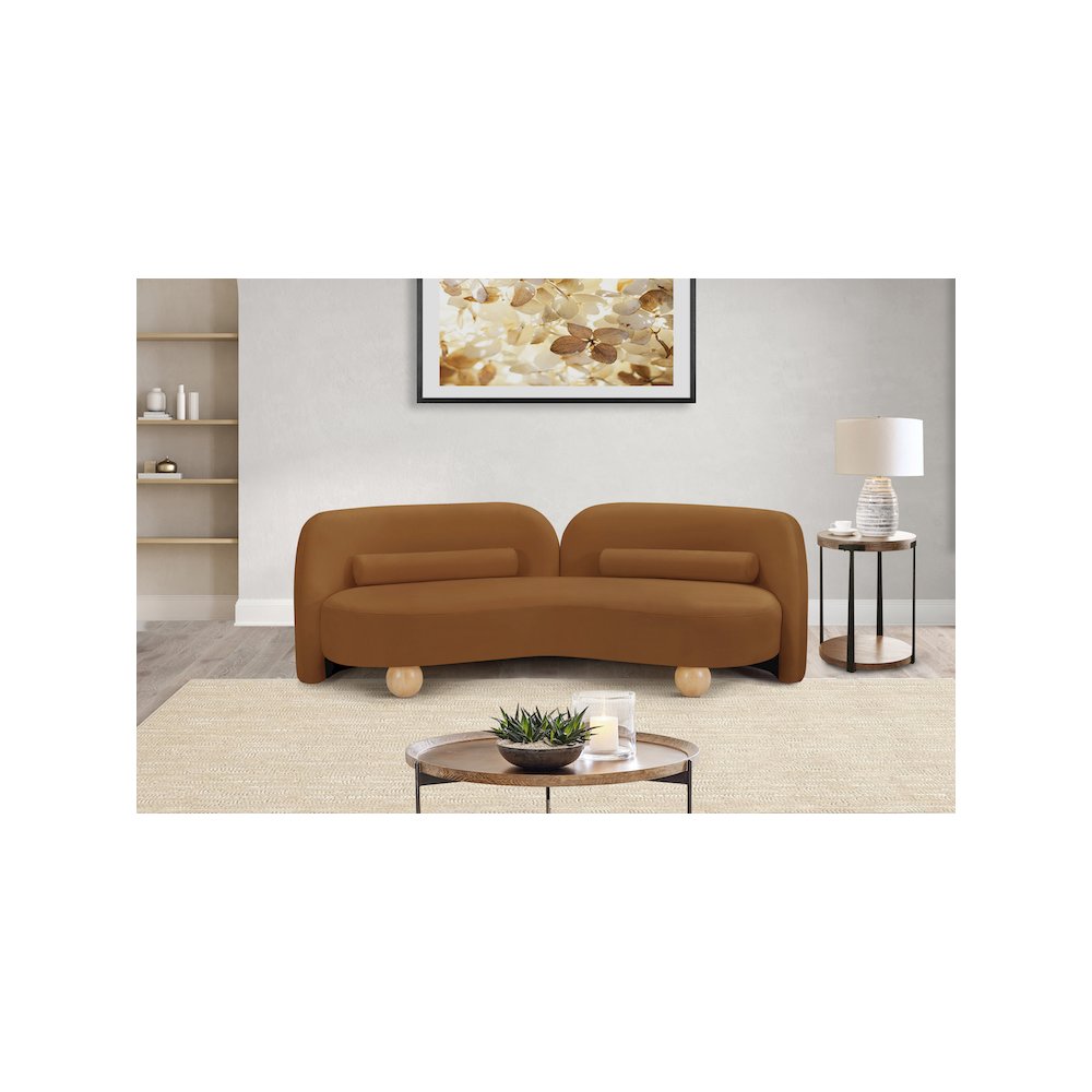 Daphne Saddle Velvet Sofa. Picture 2
