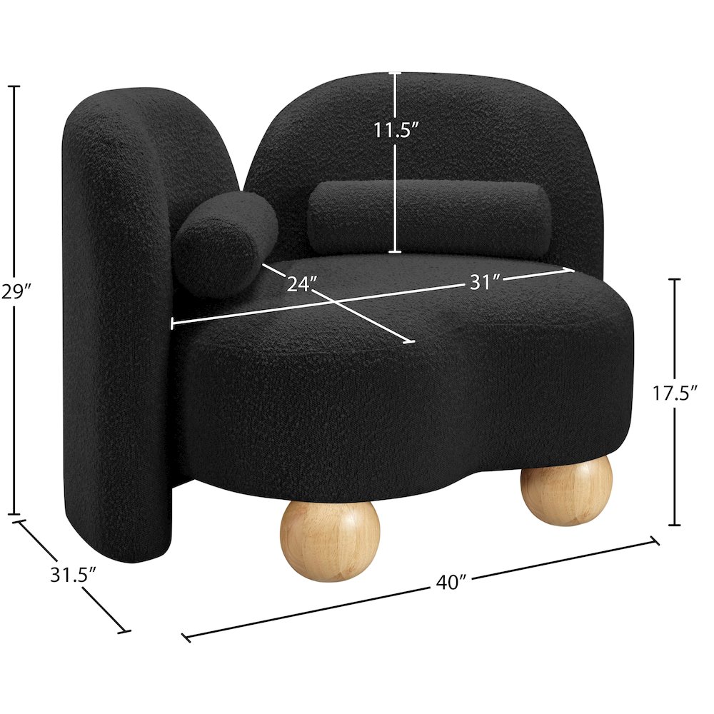 Daphne Black Boucle Fabric Chair. Picture 16