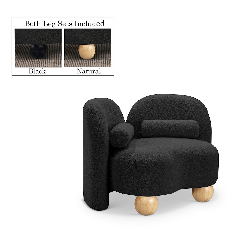 Daphne Black Boucle Fabric Chair. Picture 2