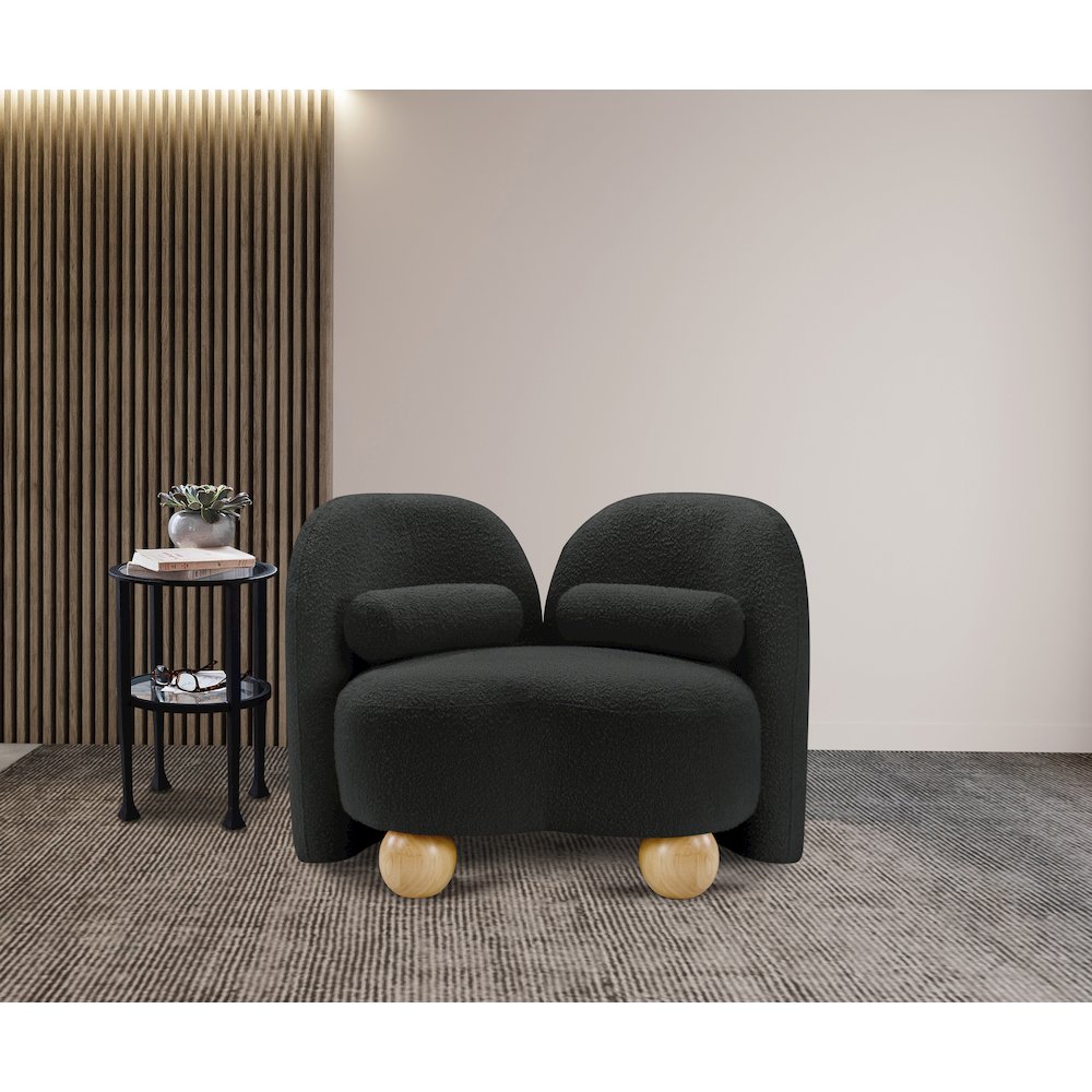 Daphne Black Boucle Fabric Chair. Picture 3