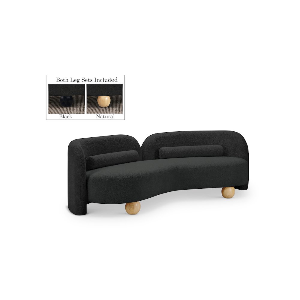 Daphne Black Boucle Fabric Sofa. Picture 1