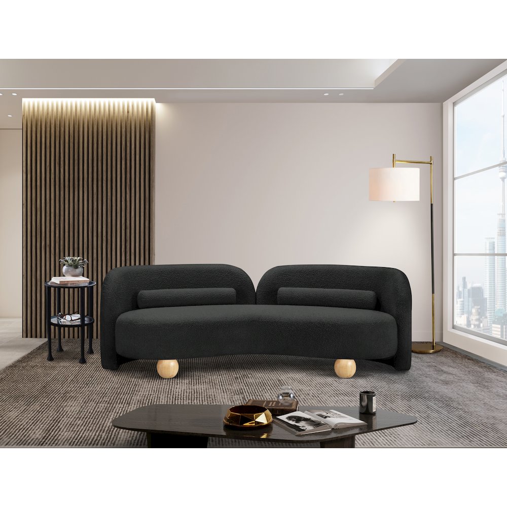 Daphne Black Boucle Fabric Sofa. Picture 2