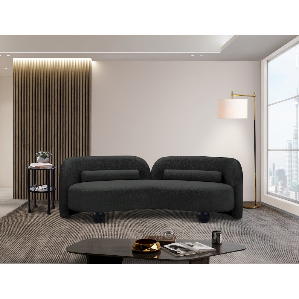 Daphne Black Boucle Fabric Sofa. Picture 3