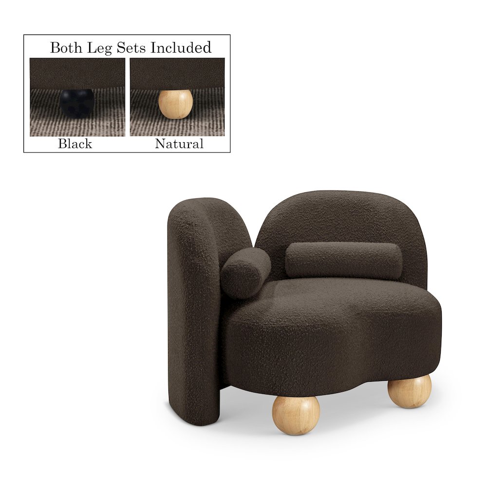Daphne Brown Boucle Fabric Chair. Picture 1