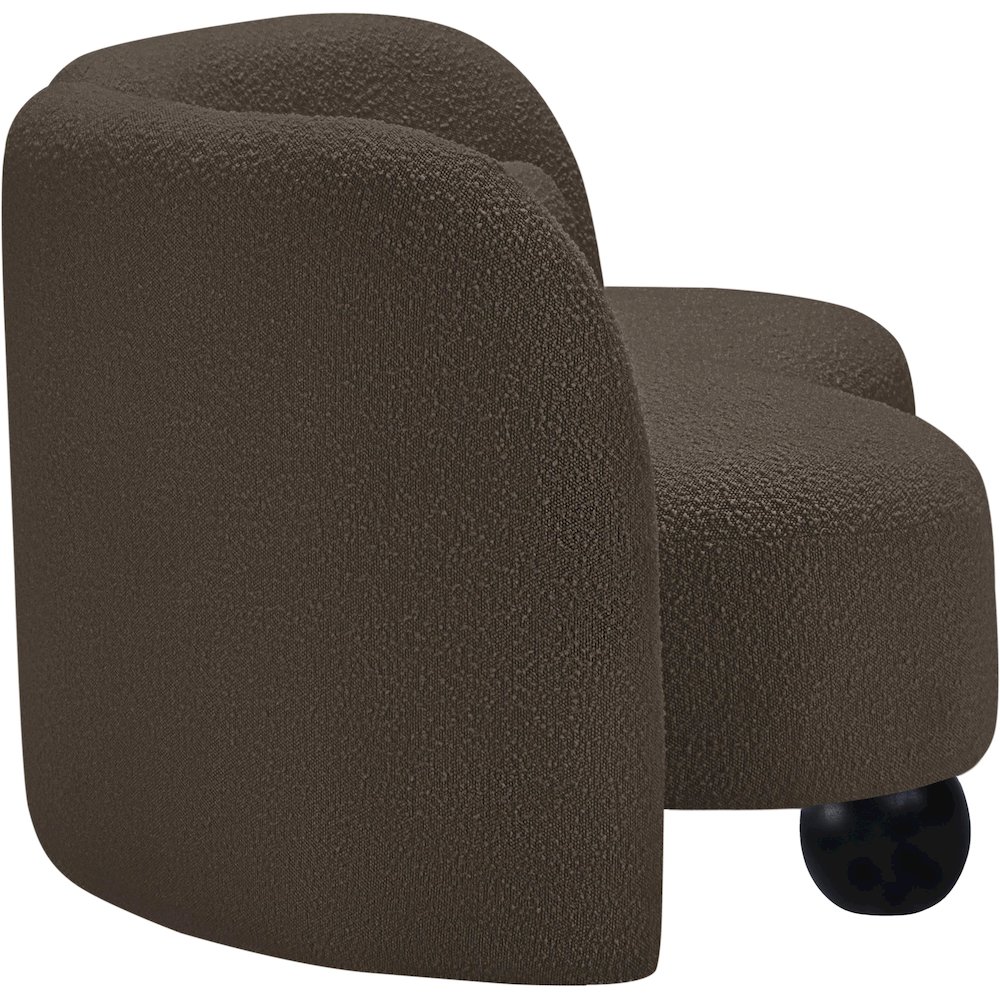 Daphne Brown Boucle Fabric Loveseat. Picture 5