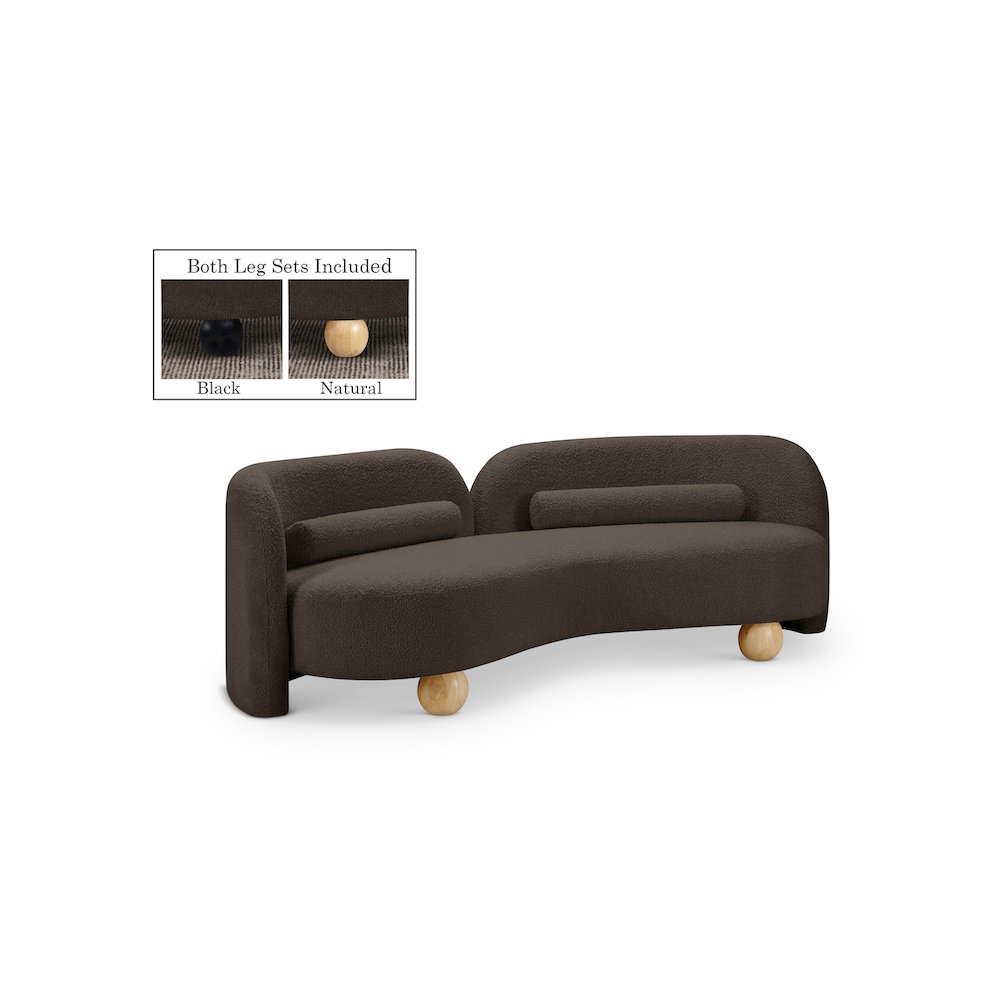 Daphne Brown Boucle Fabric Sofa. Picture 1