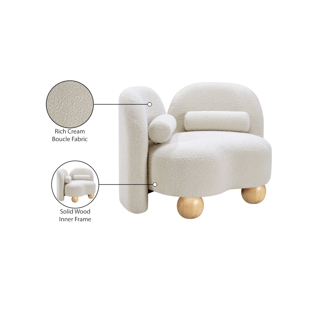 Daphne Cream Boucle Fabric Chair. Picture 17