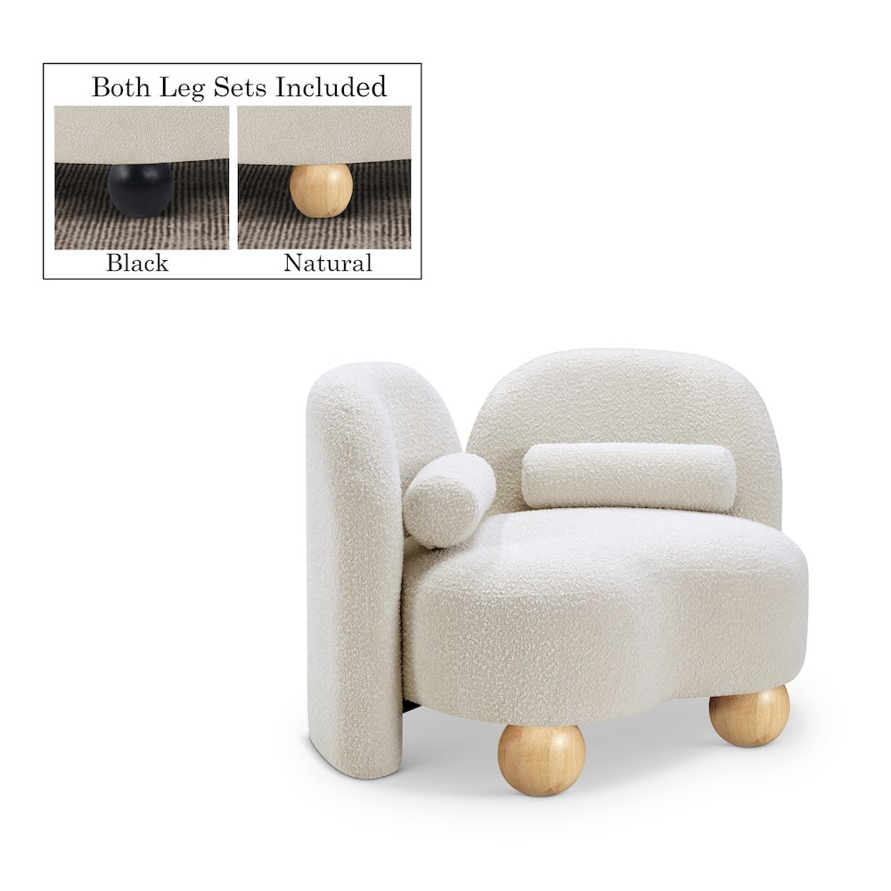 Daphne Cream Boucle Fabric Chair. Picture 2