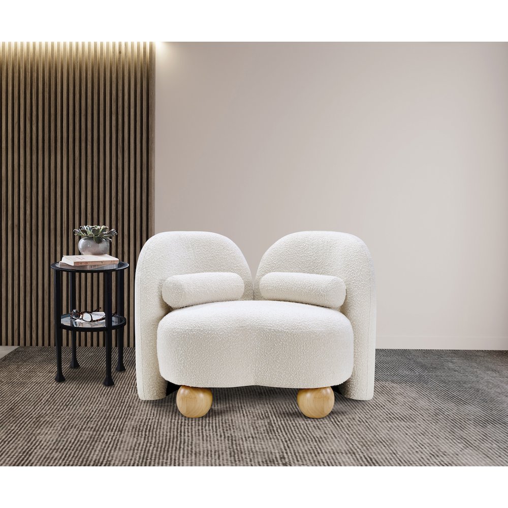 Daphne Cream Boucle Fabric Chair. Picture 3