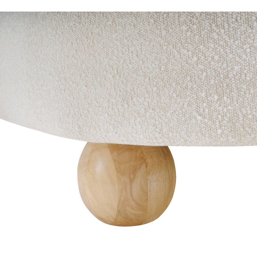 Daphne Cream Boucle Fabric Loveseat. Picture 9