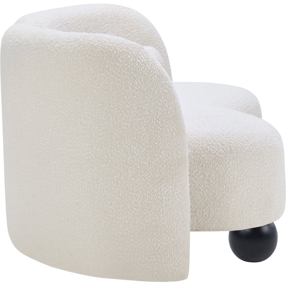Daphne Cream Boucle Fabric Loveseat. Picture 5