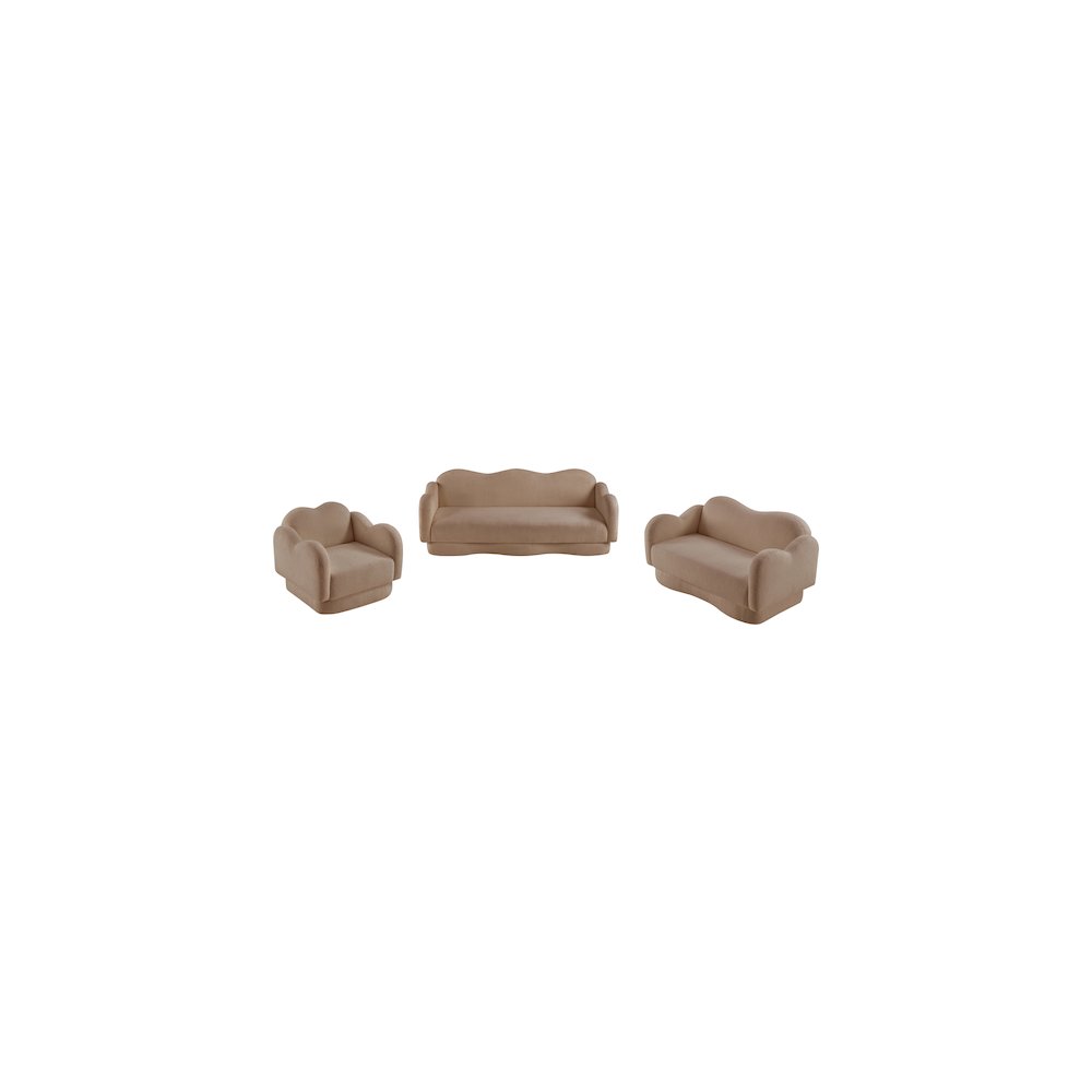 Bloom Beige Teddy Fabric Chair. Picture 9