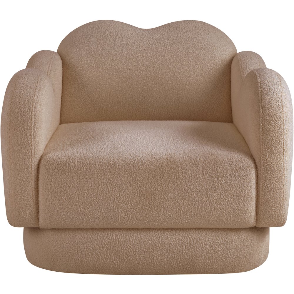 Bloom Beige Teddy Fabric Chair. Picture 2