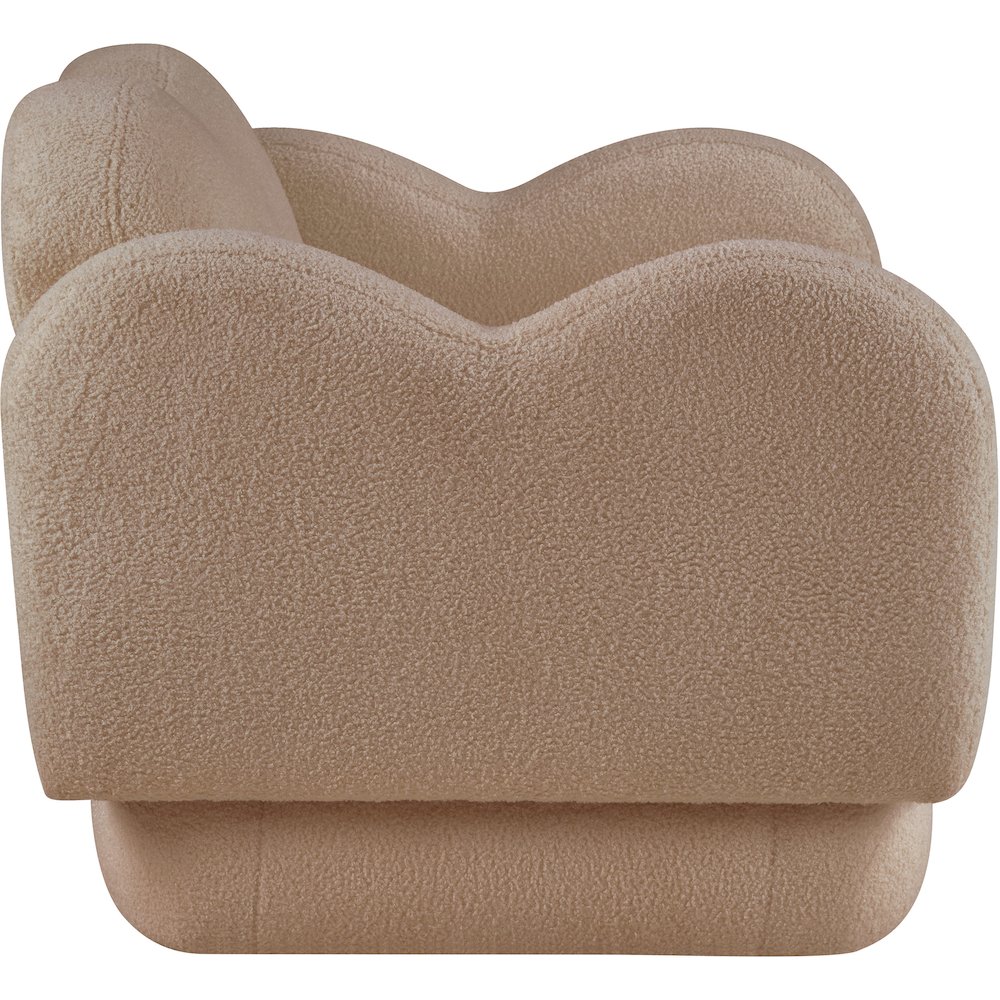 Bloom Beige Teddy Fabric Chair. Picture 3