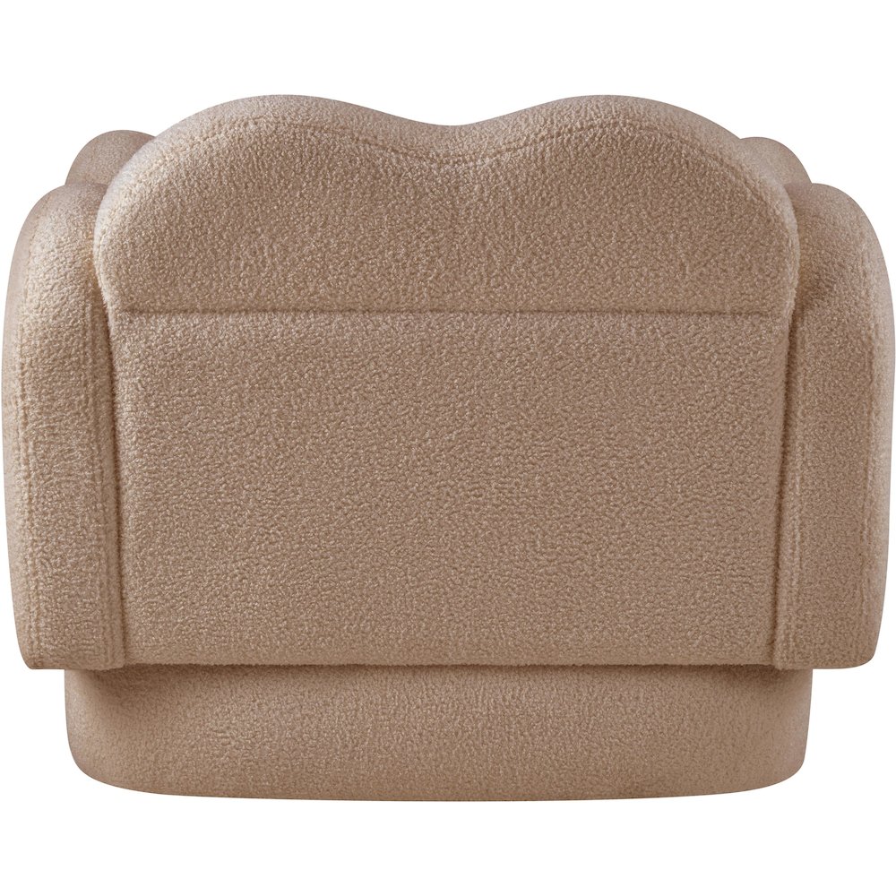 Bloom Beige Teddy Fabric Chair. Picture 4