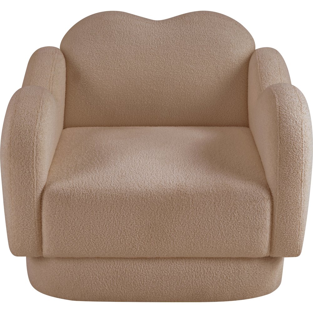Bloom Beige Teddy Fabric Chair. Picture 5