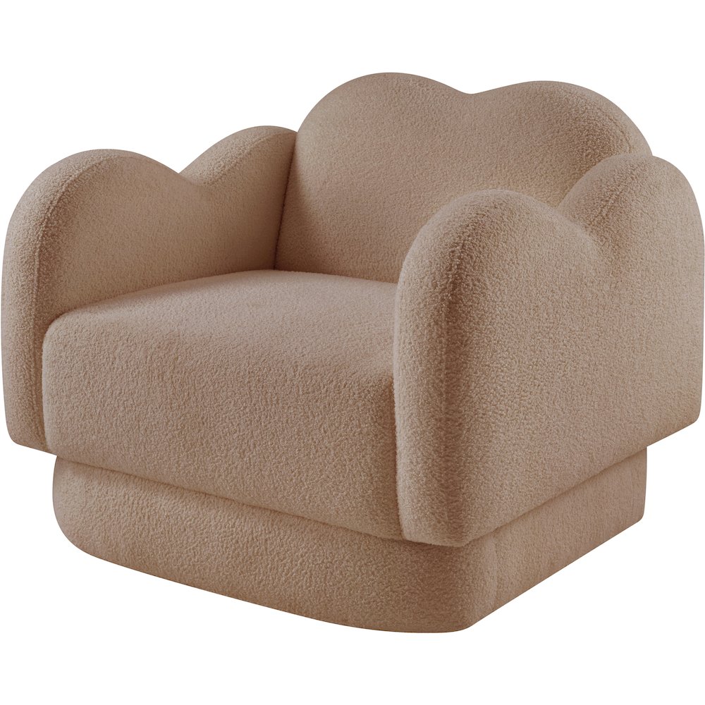 Bloom Beige Teddy Fabric Chair. Picture 6