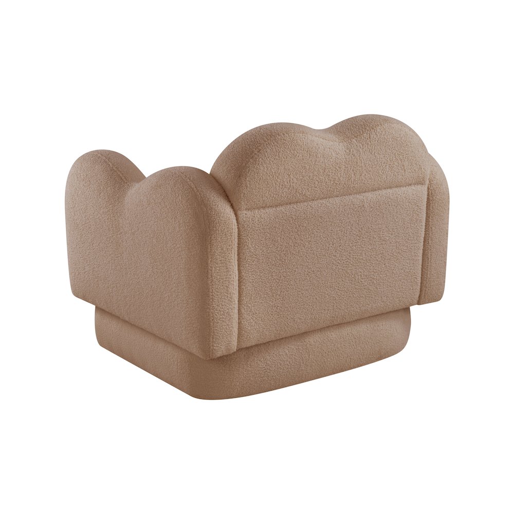 Bloom Beige Teddy Fabric Chair. Picture 7