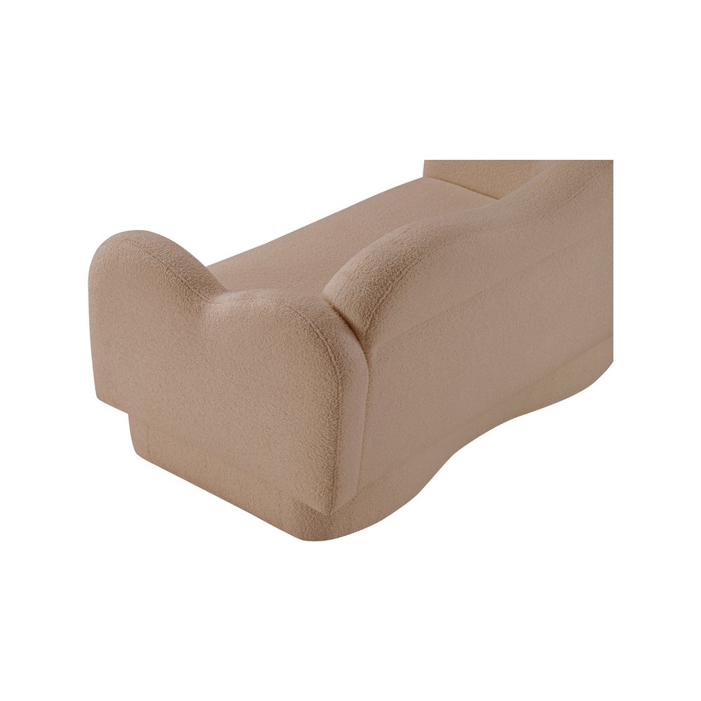 Bloom Beige Teddy Fabric Loveseat. Picture 9