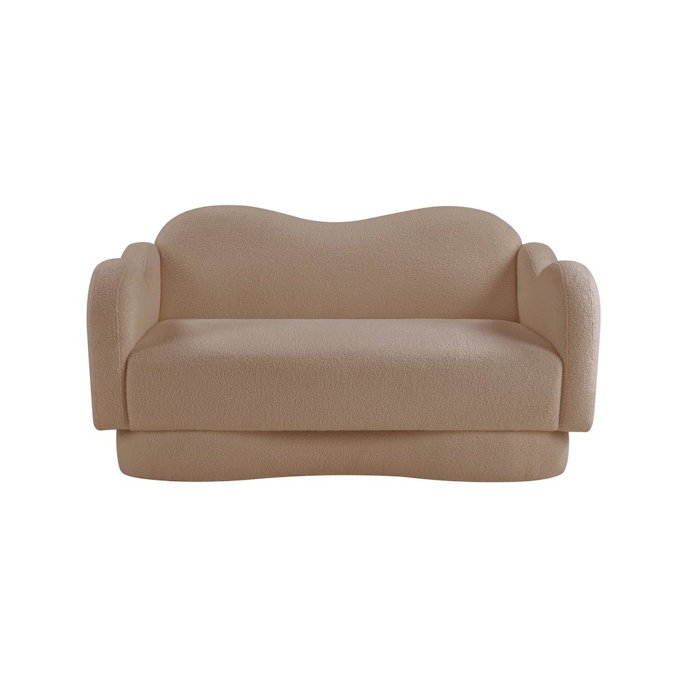 Bloom Beige Teddy Fabric Loveseat. Picture 2