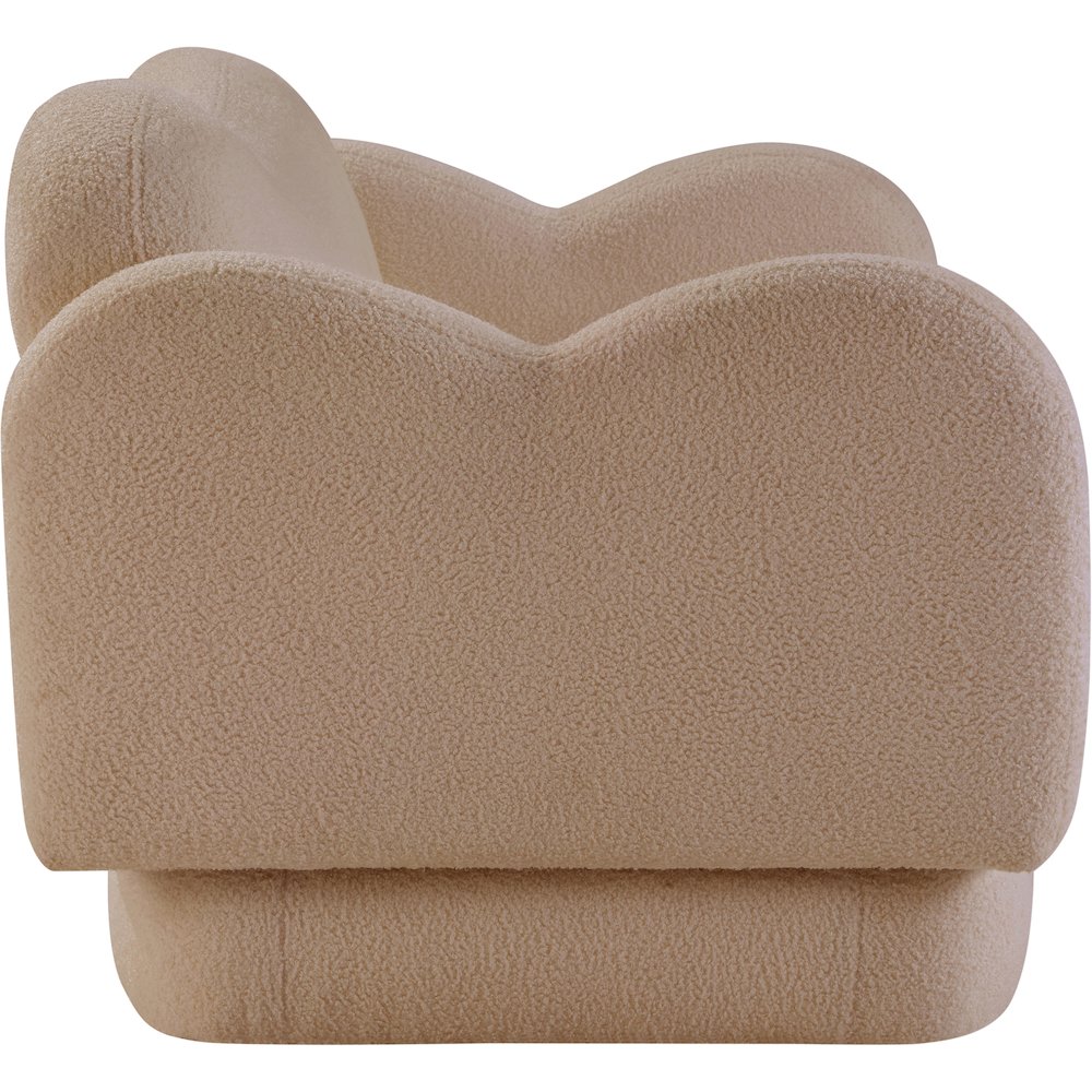 Bloom Beige Teddy Fabric Loveseat. Picture 3
