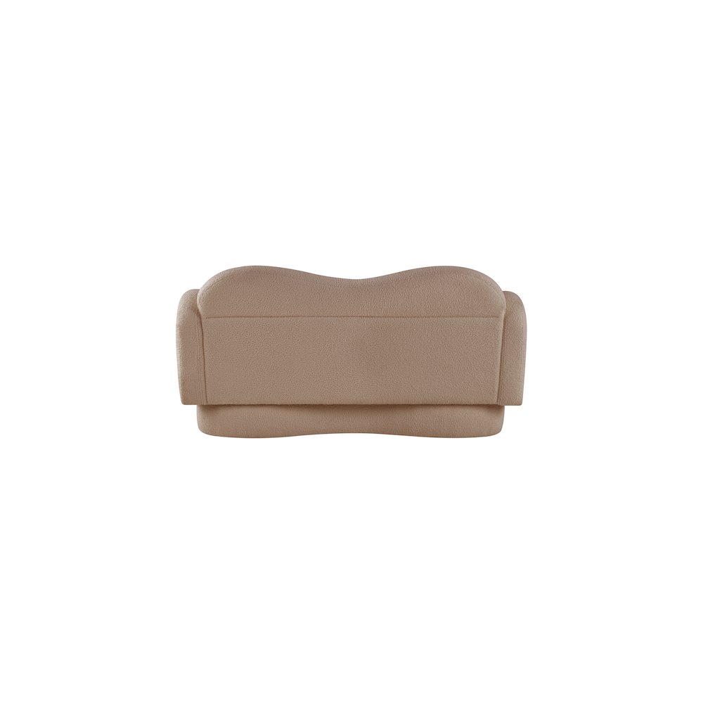 Bloom Beige Teddy Fabric Loveseat. Picture 4