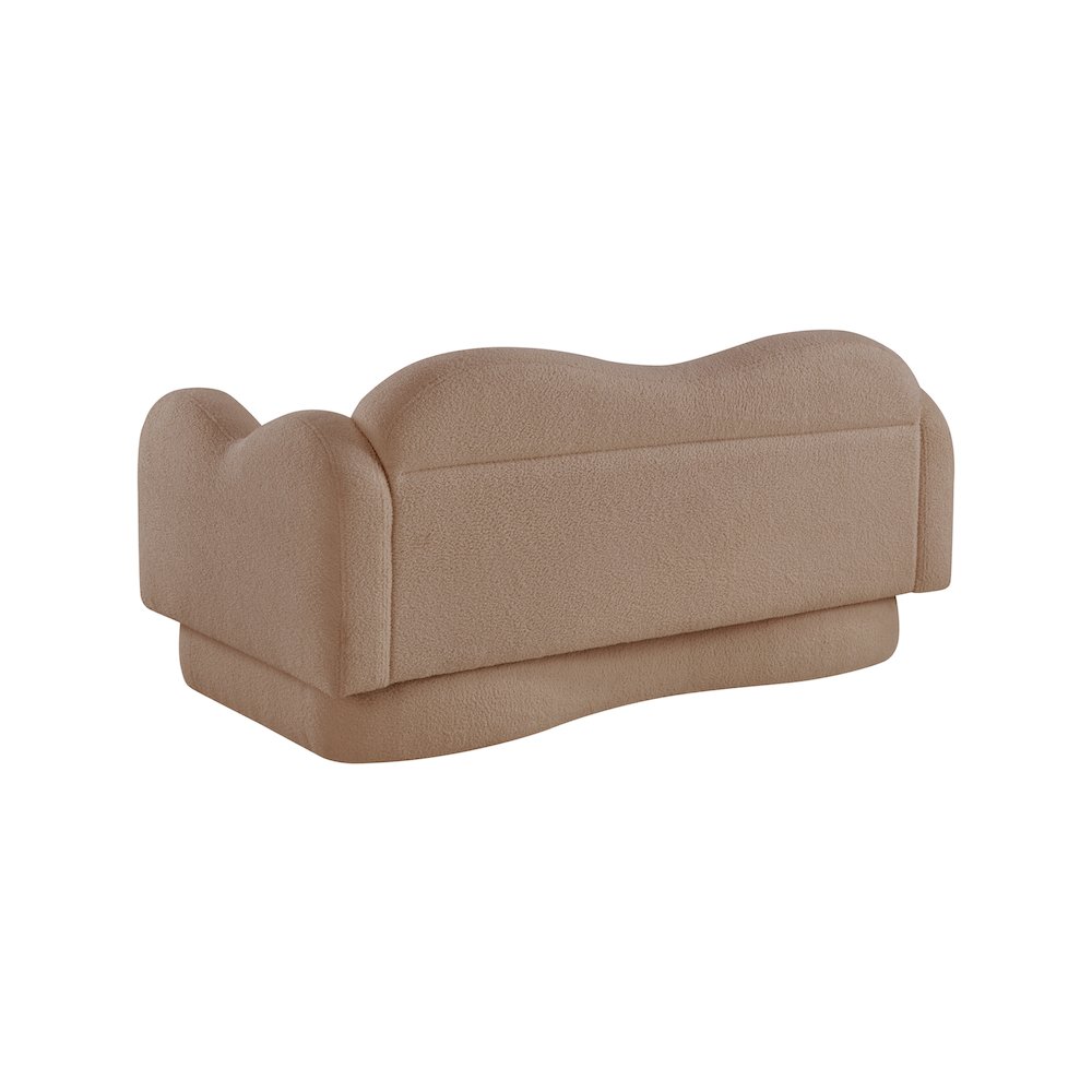 Bloom Beige Teddy Fabric Loveseat. Picture 7