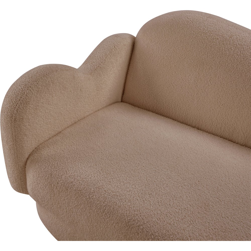 Bloom Beige Teddy Fabric Loveseat. Picture 8