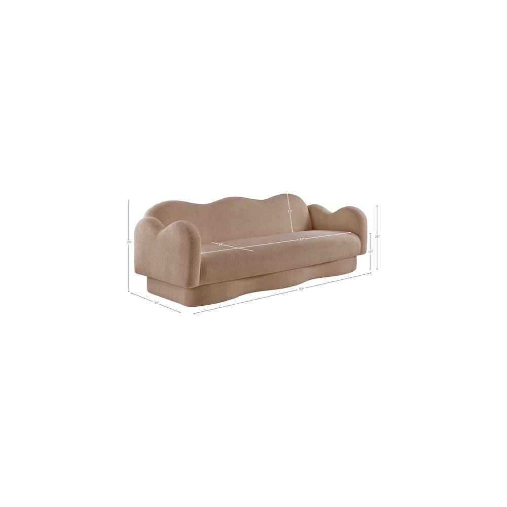 Bloom Beige Teddy Fabric Sofa. Picture 16