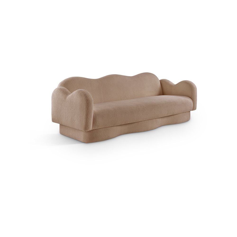 Bloom Beige Teddy Fabric Sofa. Picture 1