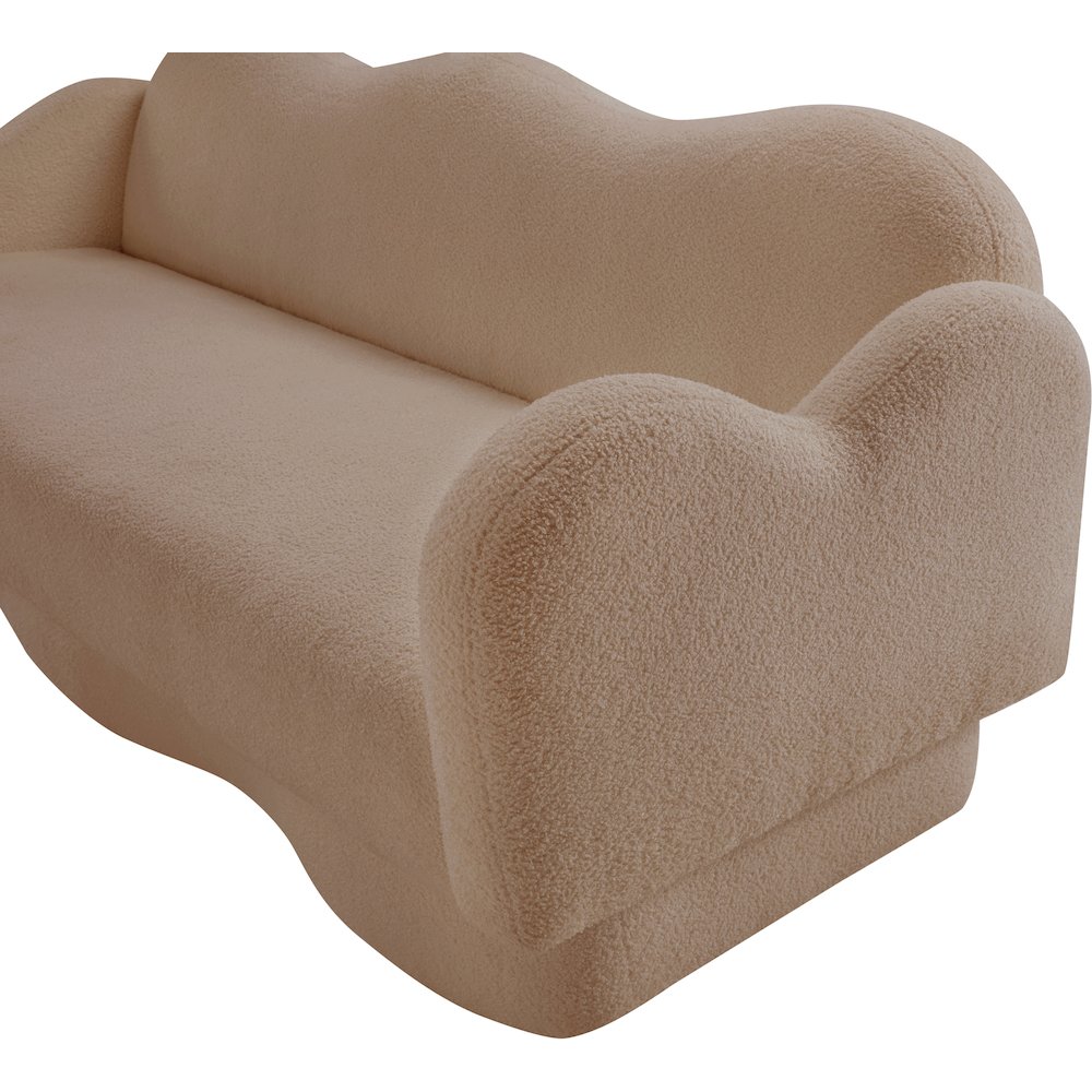 Bloom Beige Teddy Fabric Sofa. Picture 9