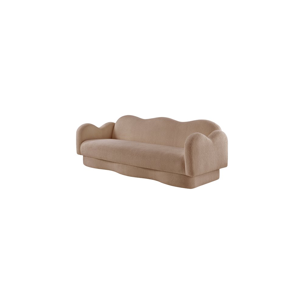 Bloom Beige Teddy Fabric Sofa. Picture 6