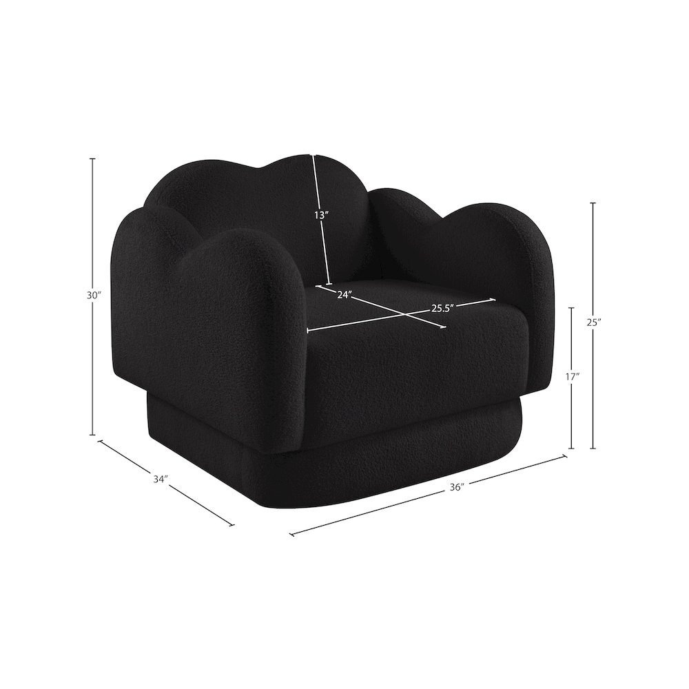 Bloom Black Teddy Fabric Chair. Picture 12