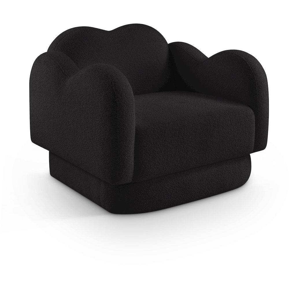 Bloom Black Teddy Fabric Chair. Picture 1