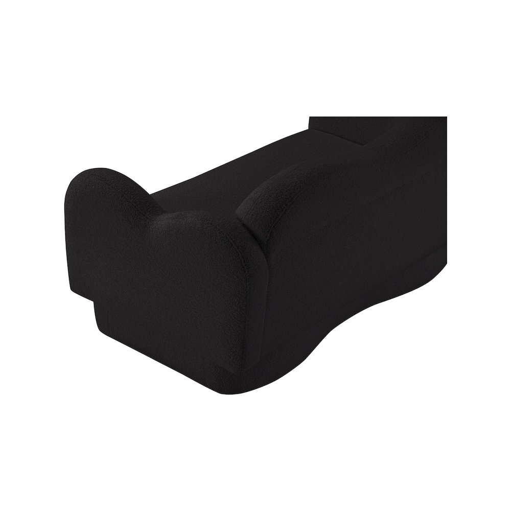 Bloom Black Teddy Fabric Loveseat. Picture 9